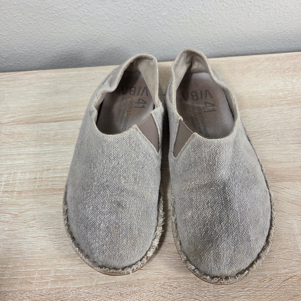 VIBAe ZUMA Linen Slip-On Shoes Unisex EU 41 Men's 8 Women's 10 Beige Gray - Picture 2 of 11